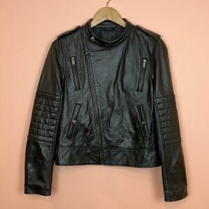 Bolvaint Adelais Lamb Leather Moto Jacket Black Buttery Soft Women's XL